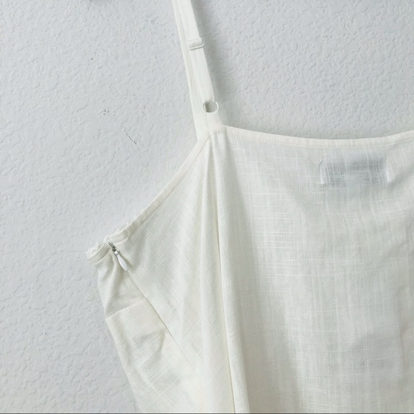 New! Linen Spaghetti Strap Ivory Strappy Cami Boho Summer Top - Picture 10 of 12